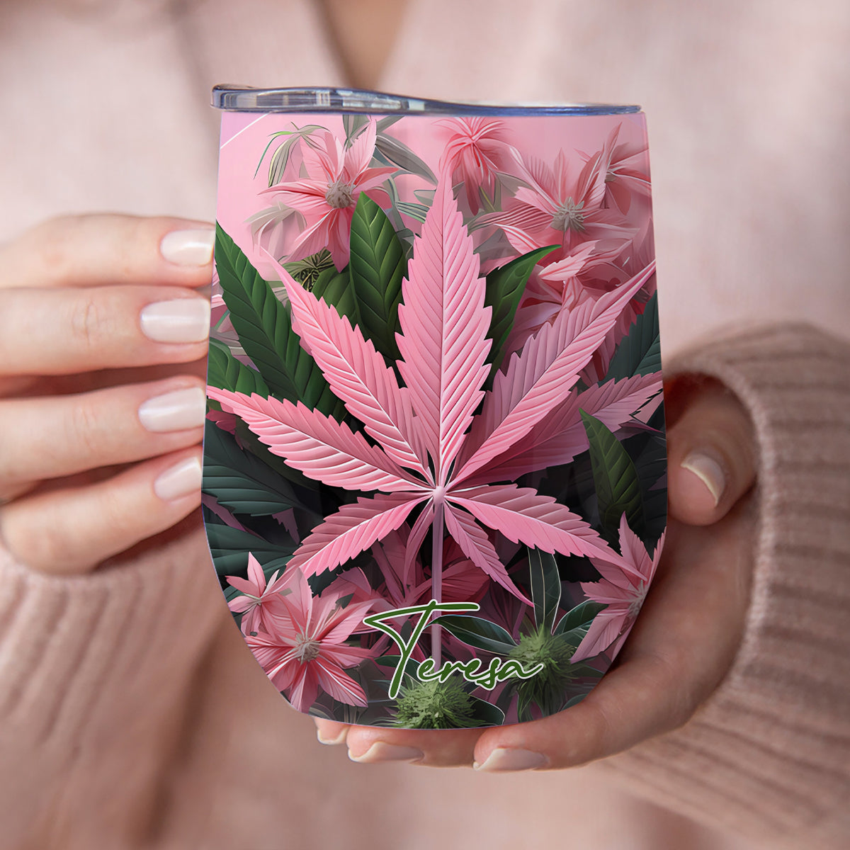 Pretty Lil' Pothead - Personalized Weed Wine Tumbler