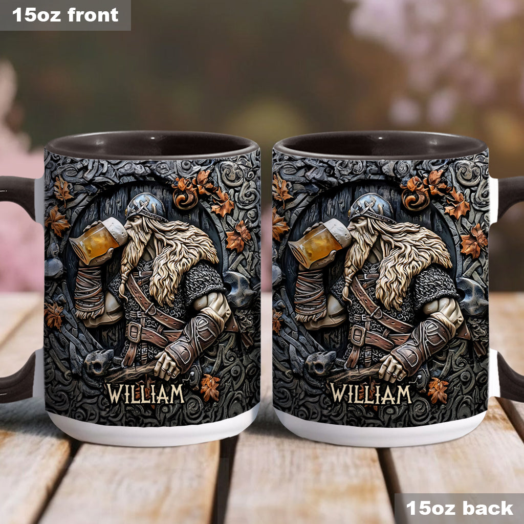 Viking Warrior Drinking Legend Raise Your Horn - Personalized Viking Accent Mug