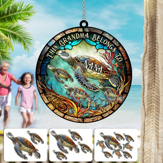 This Grandma Belongs To - Personalized Grandma Window Hanging Suncatcher Ornament