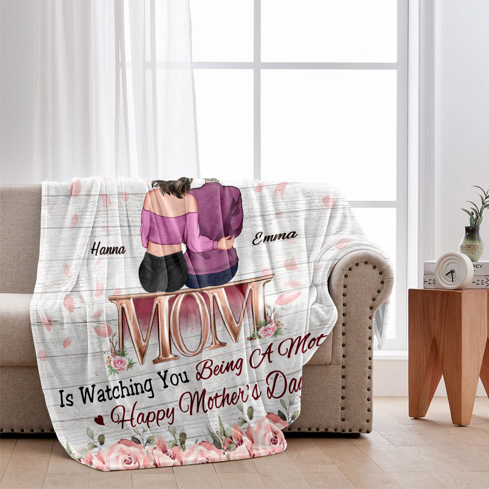 Watching You Be A Mom - Personalized Daughter Blanket
