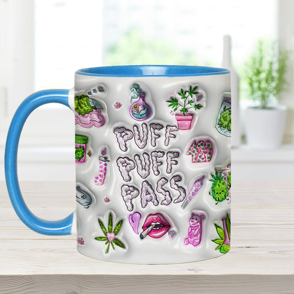 Puff Puff Pass Inflated 3D - Personalized Weed Accent Mug