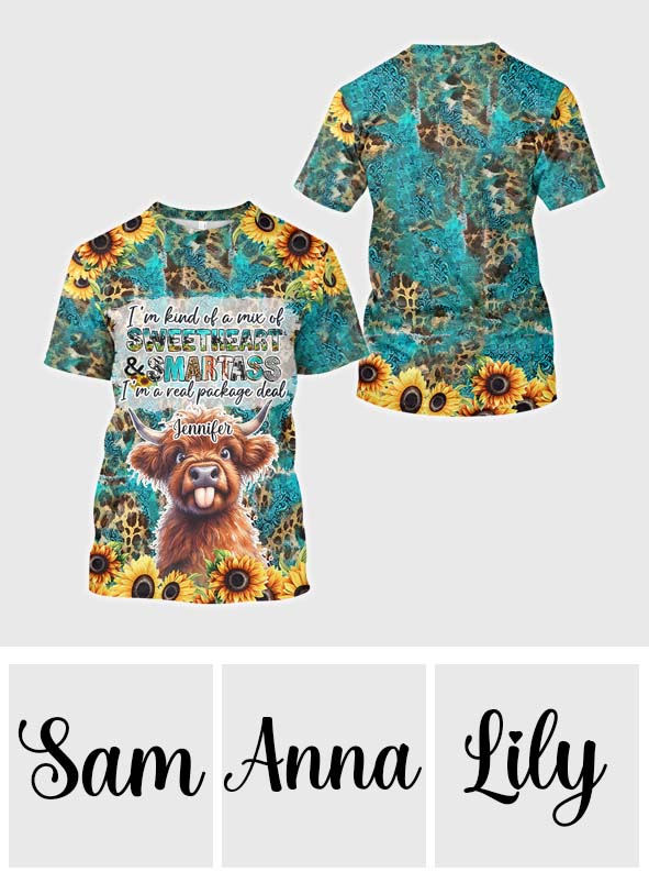 Sassy Highland Cow - Personalized All Over Shirt