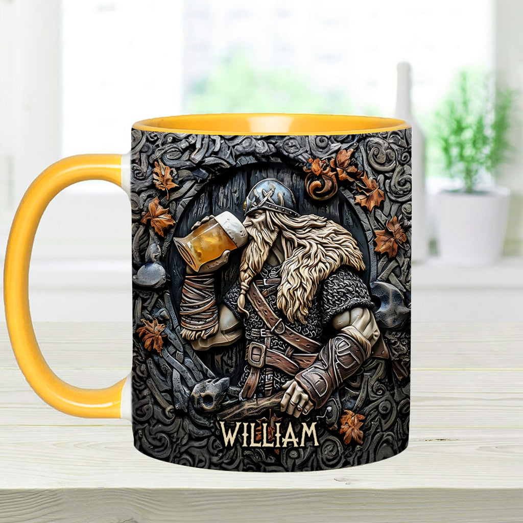 Viking Warrior Drinking Legend Raise Your Horn - Personalized Viking Accent Mug