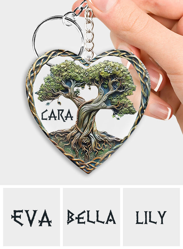 Tree Of Life Scandinavian Mythology Rustic Style - Personalized Irish Keychain