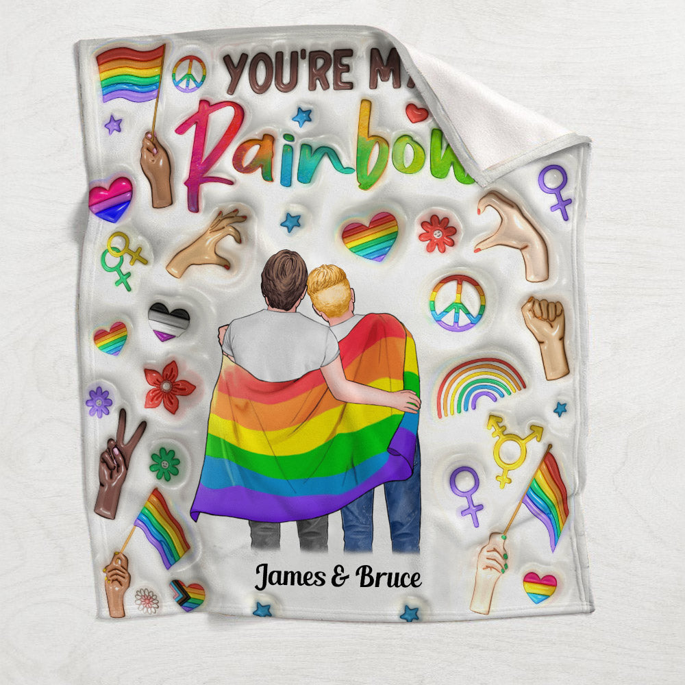 You Are My Rainbow - Personalized LGBT Support Blanket