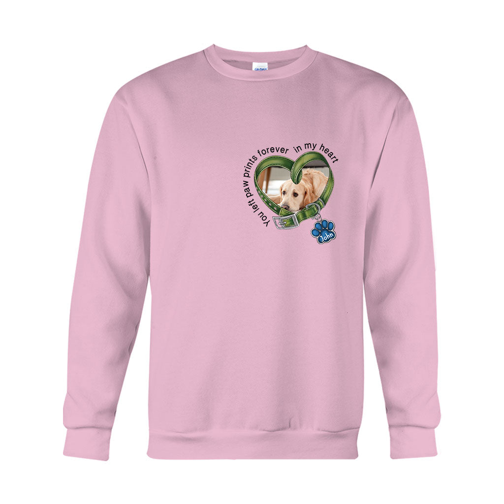 You Left Paw Prints Forever In My Heart - Personalized Dog T-shirt And Hoodie