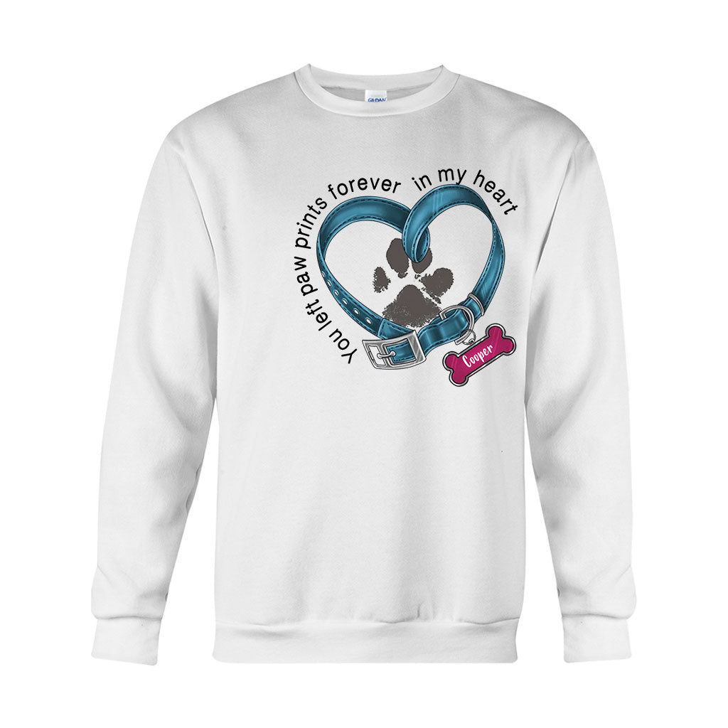 You Left Paw Prints Forever In My Heart - Personalized Dog T-shirt And Hoodie