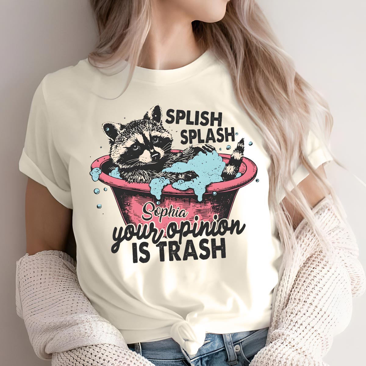Splash Splash Your Opinion Is Trash - Personalized Raccoon T-shirt And Hoodie