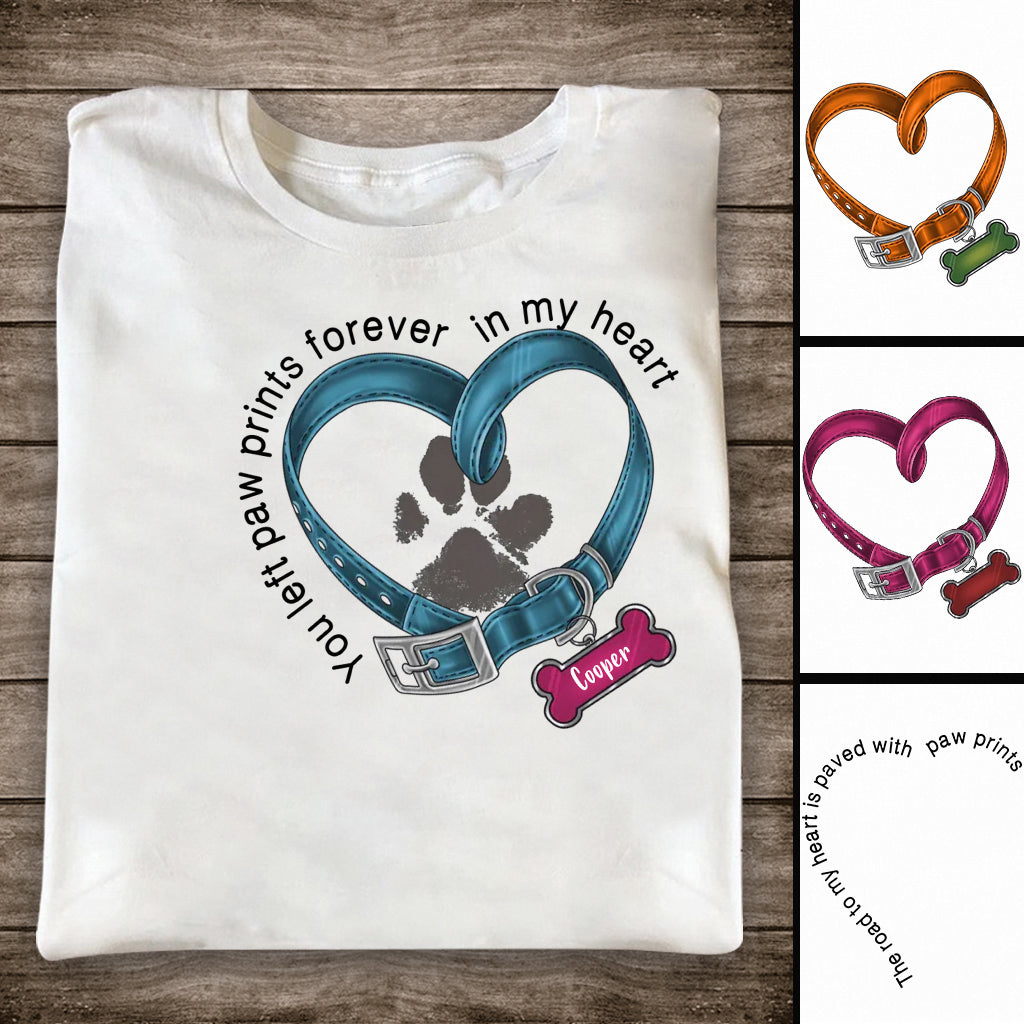 You Left Paw Prints Forever In My Heart - Personalized Dog T-shirt And Hoodie
