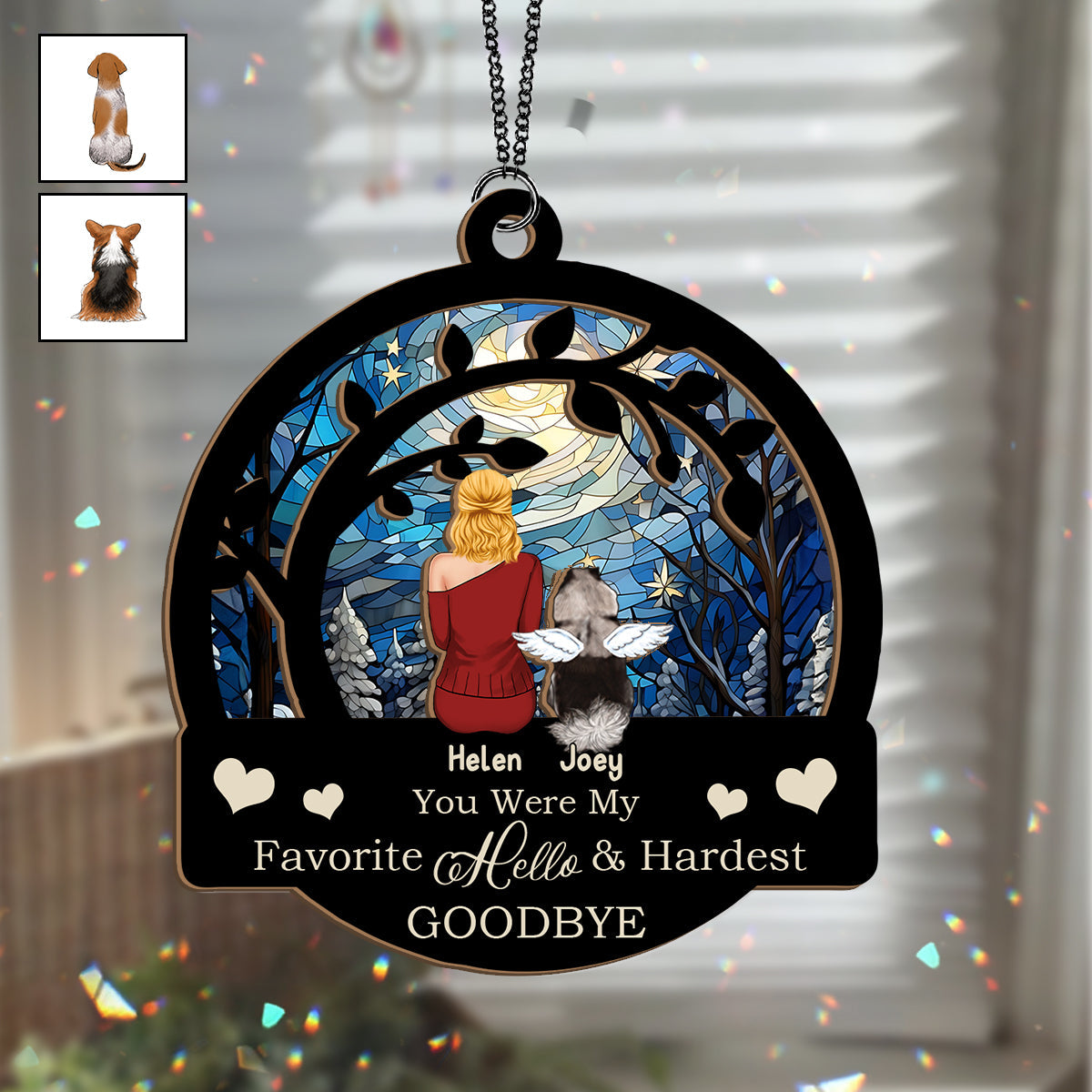 You Are My Favorite Hello - Personalized Dog 2 Layered Window Hanging Suncatcher
