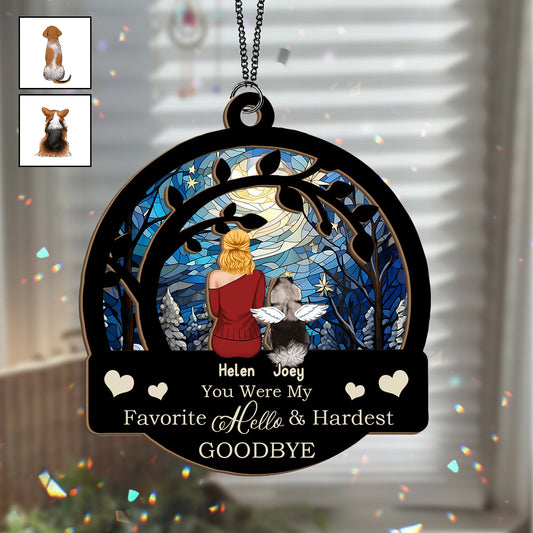 You Are My Favorite Hello - Personalized Dog 2 Layered Window Hanging Suncatcher
