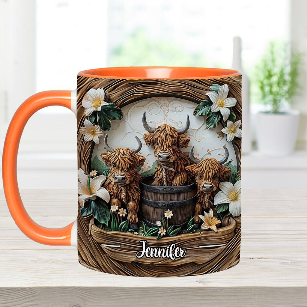 Love Highland Cows - Personalized Accent Mug