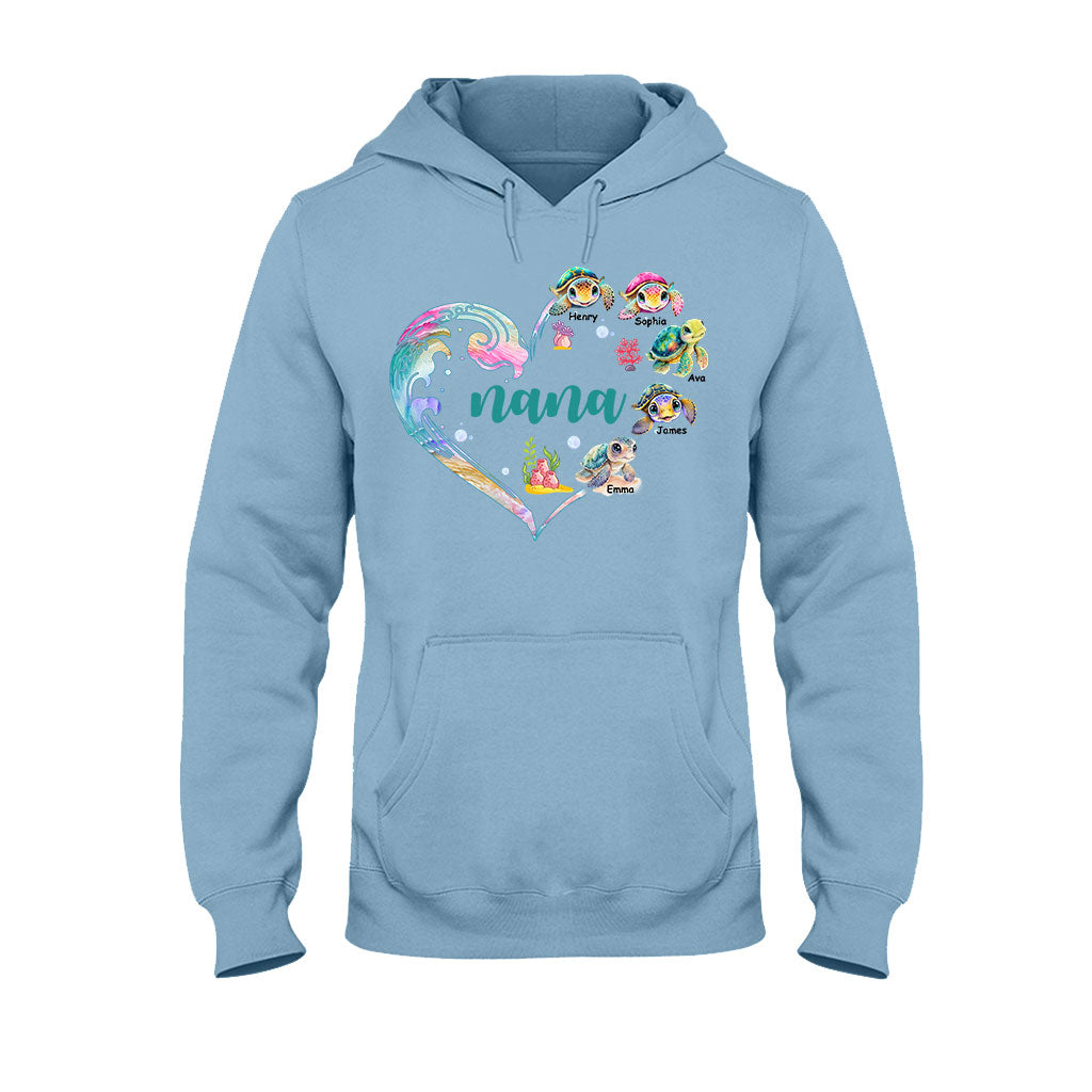 Nana's Little Turtle - Personalized Grandma T-shirt And Hoodie