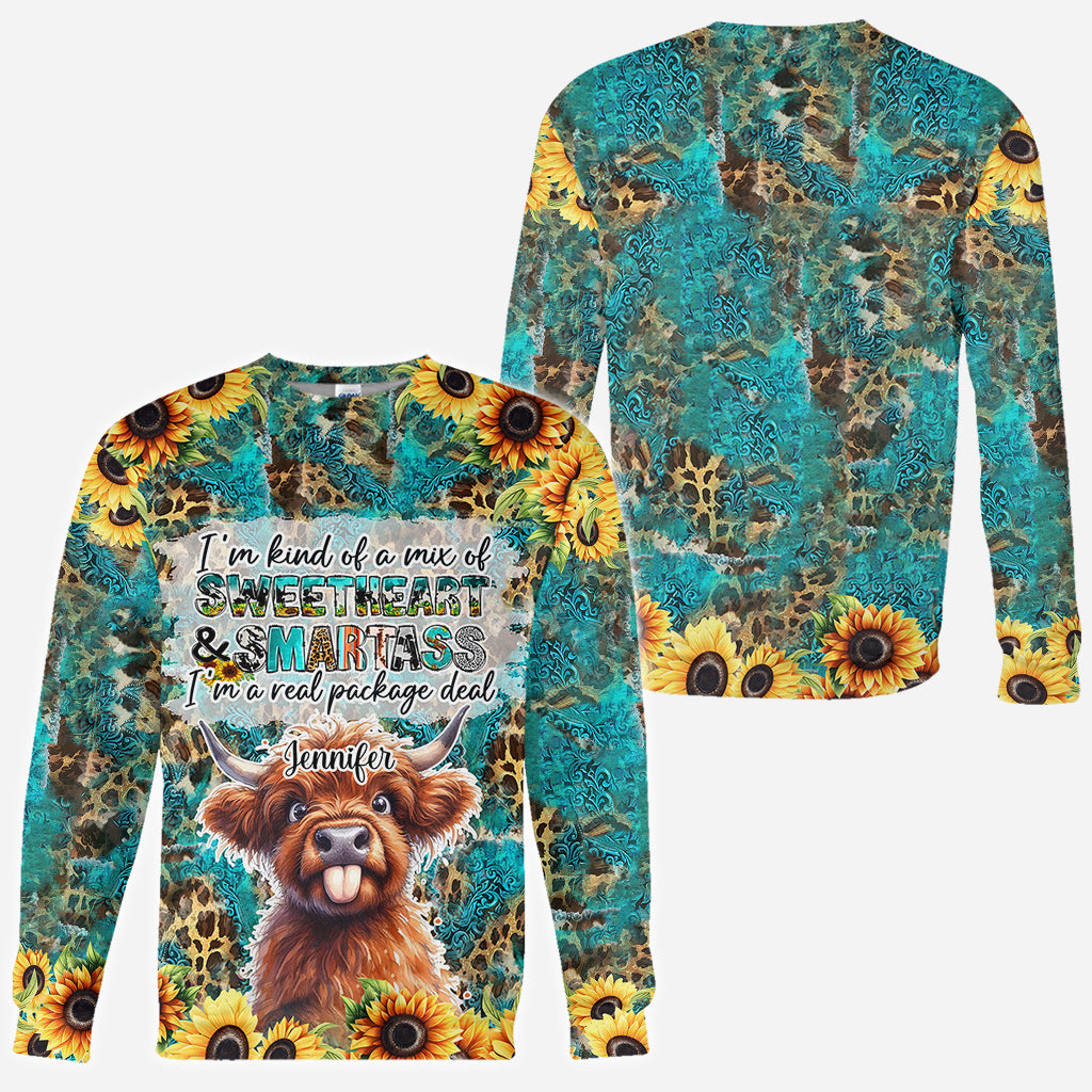 Sassy Highland Cow - Personalized All Over Shirt