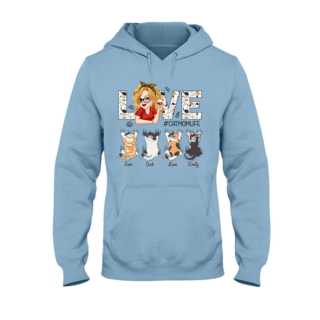 Love Cat Mom Life - Personalized Cat T-shirt And Hoodie