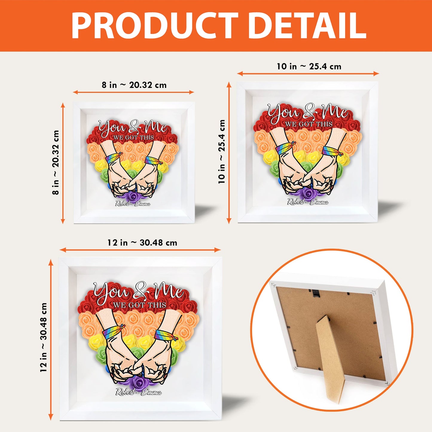 We Got This - Personalized LGBT Support Custom Shaped Flower Shadow Box