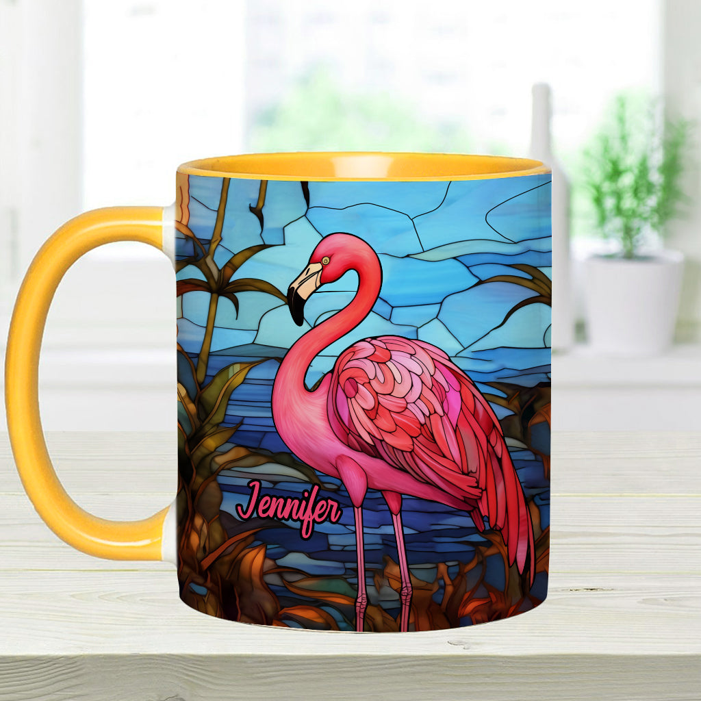 Love Flamingos - Personalized Flamingo Accent Mug