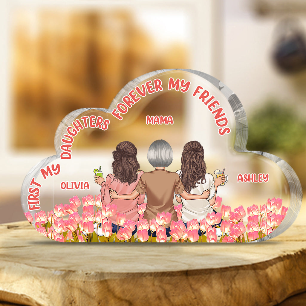 Beautiful Tulip Mother & Daughter Plaque - Personalized Mother Custom Shaped Acrylic Plaque