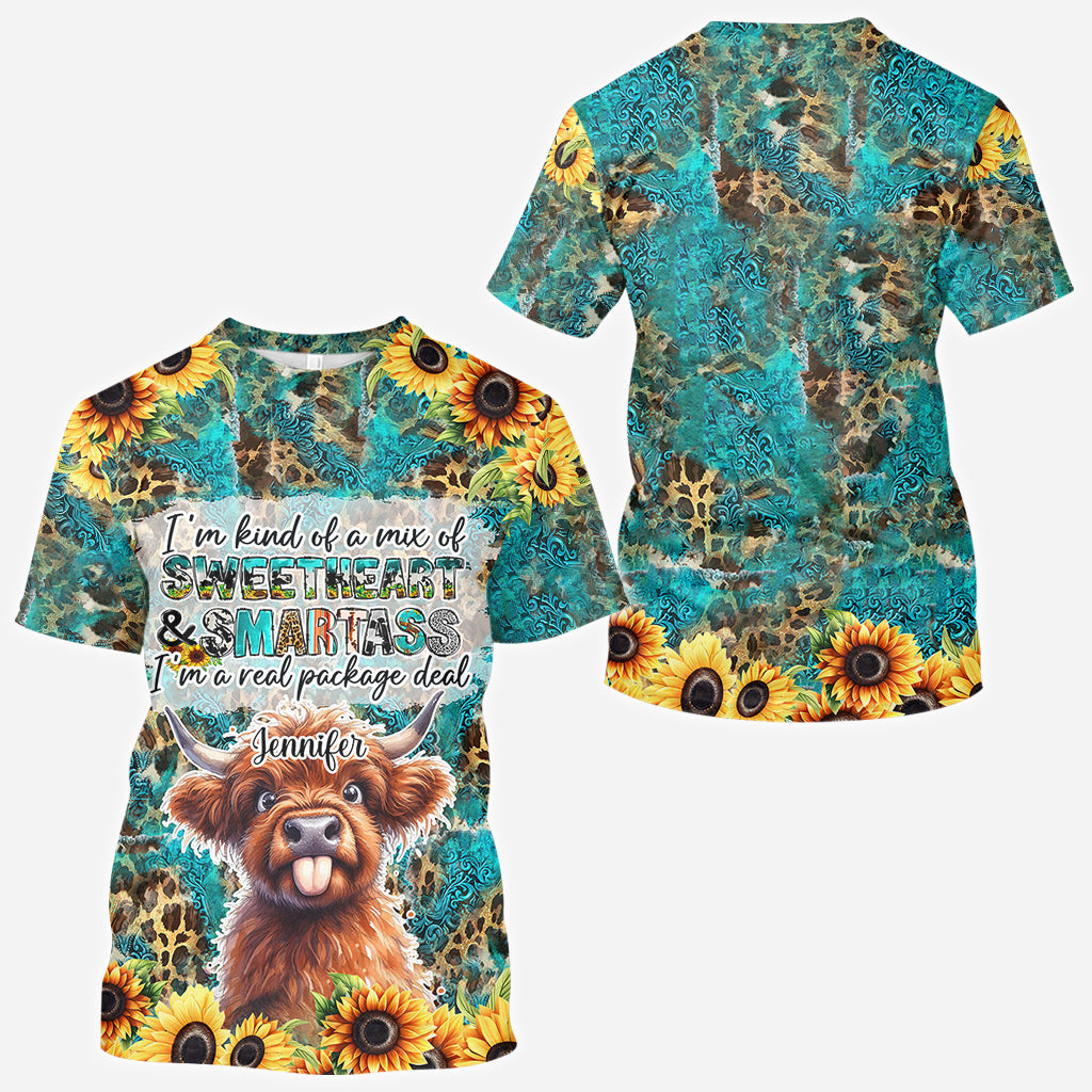 Sassy Highland Cow - Personalized All Over Shirt