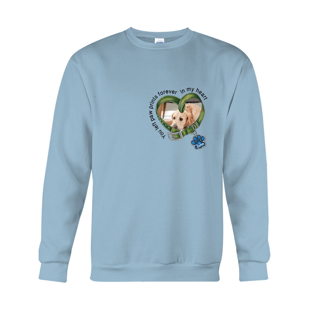 You Left Paw Prints Forever In My Heart - Personalized Dog T-shirt And Hoodie