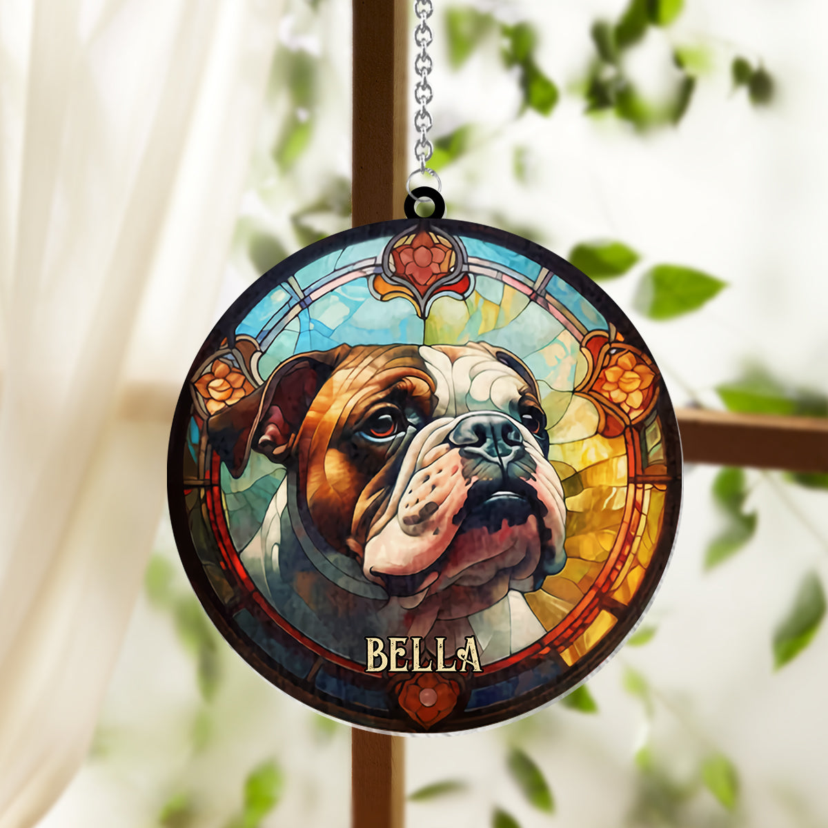 Love My Dog - Personalized Dog Window Hanging Suncatcher Ornament
