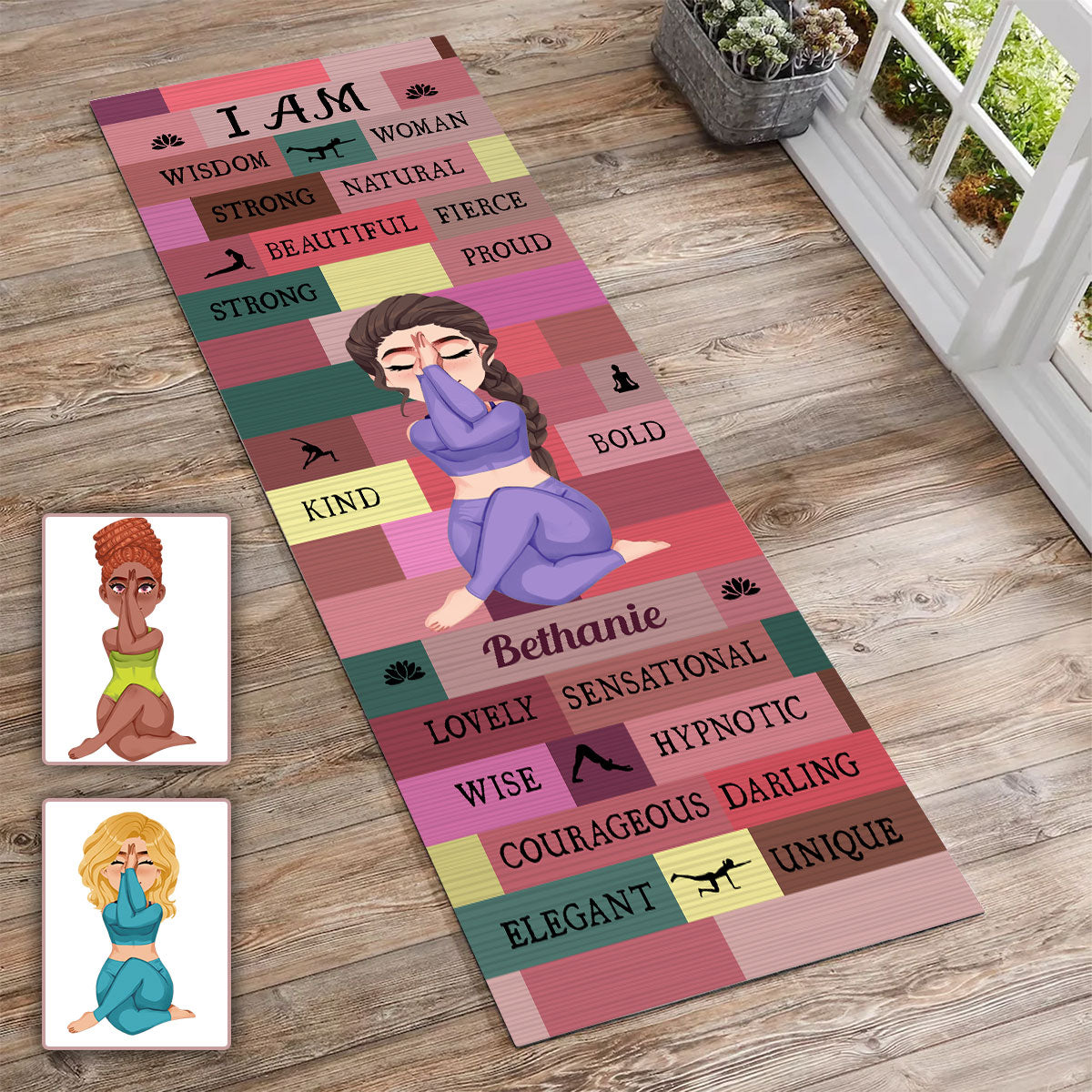 Yoga Girl I Am Bold Pink - Personalized Yoga Yoga Mat