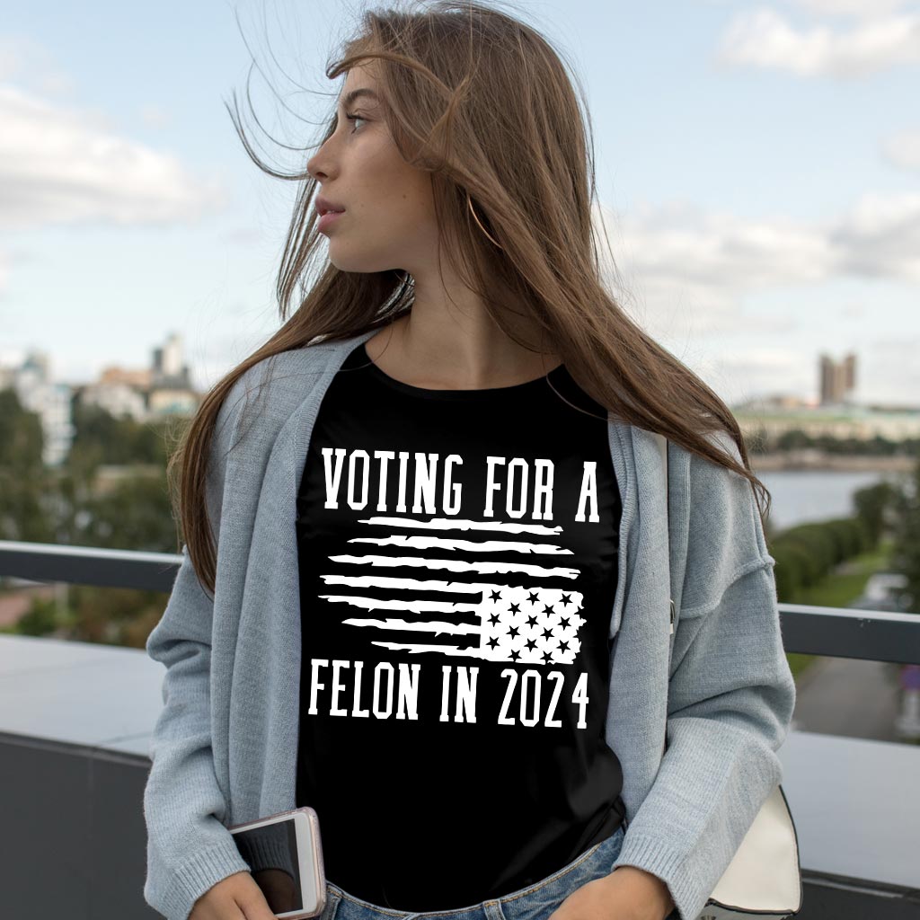 Voting For Felon Trump 2024 Shirt, Nation In Distress Flag Shirt, Vote Trump Shirt, Free Trump Shirt, Trump Support Gifft