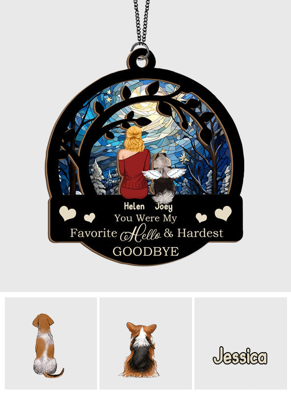 You Are My Favorite Hello - Personalized Dog 2 Layered Window Hanging Suncatcher