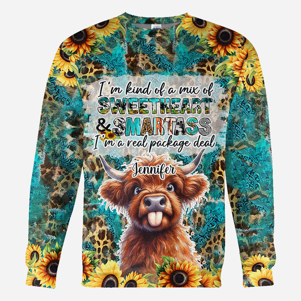 Sassy Highland Cow - Personalized All Over Shirt