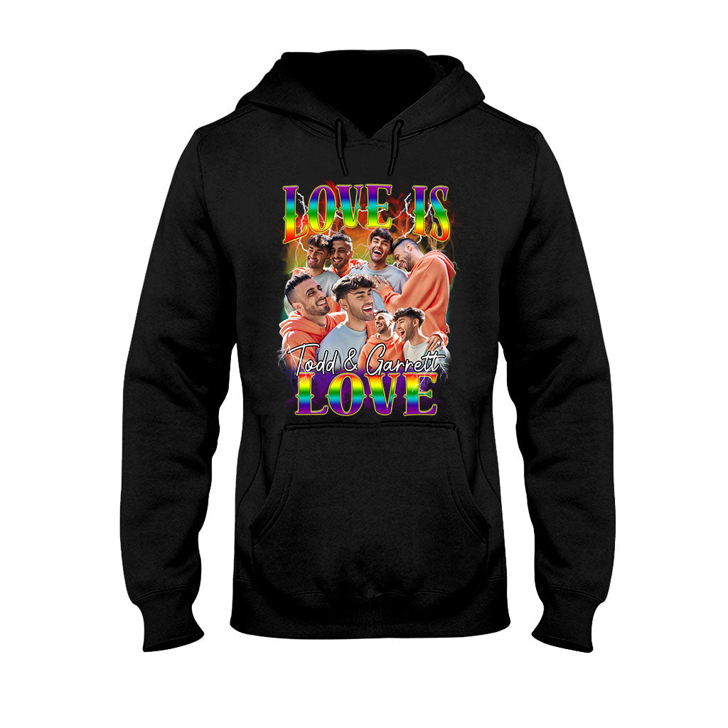 Love Is Love Bootleg Rainbow - Personalized LGBT Support T-shirt And Hoodie