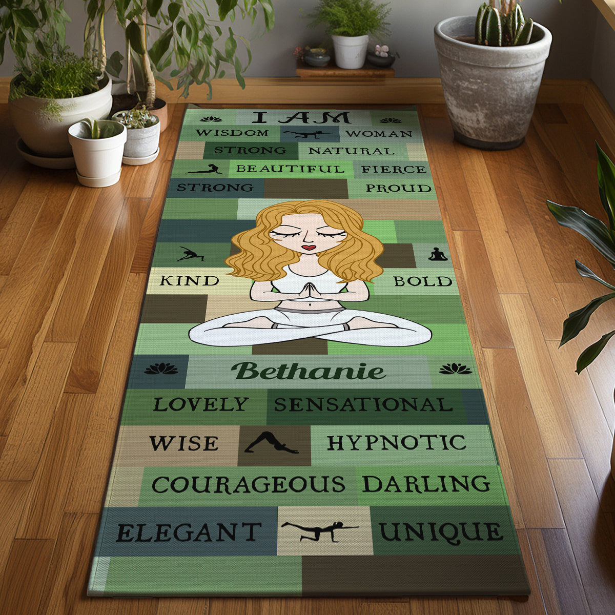 Yoga Girl I Am Bold Green - Personalized Yoga Yoga Mat