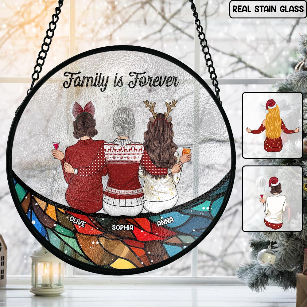 The Bond Between Family - Personalized Family Stained Glass Suncatcher