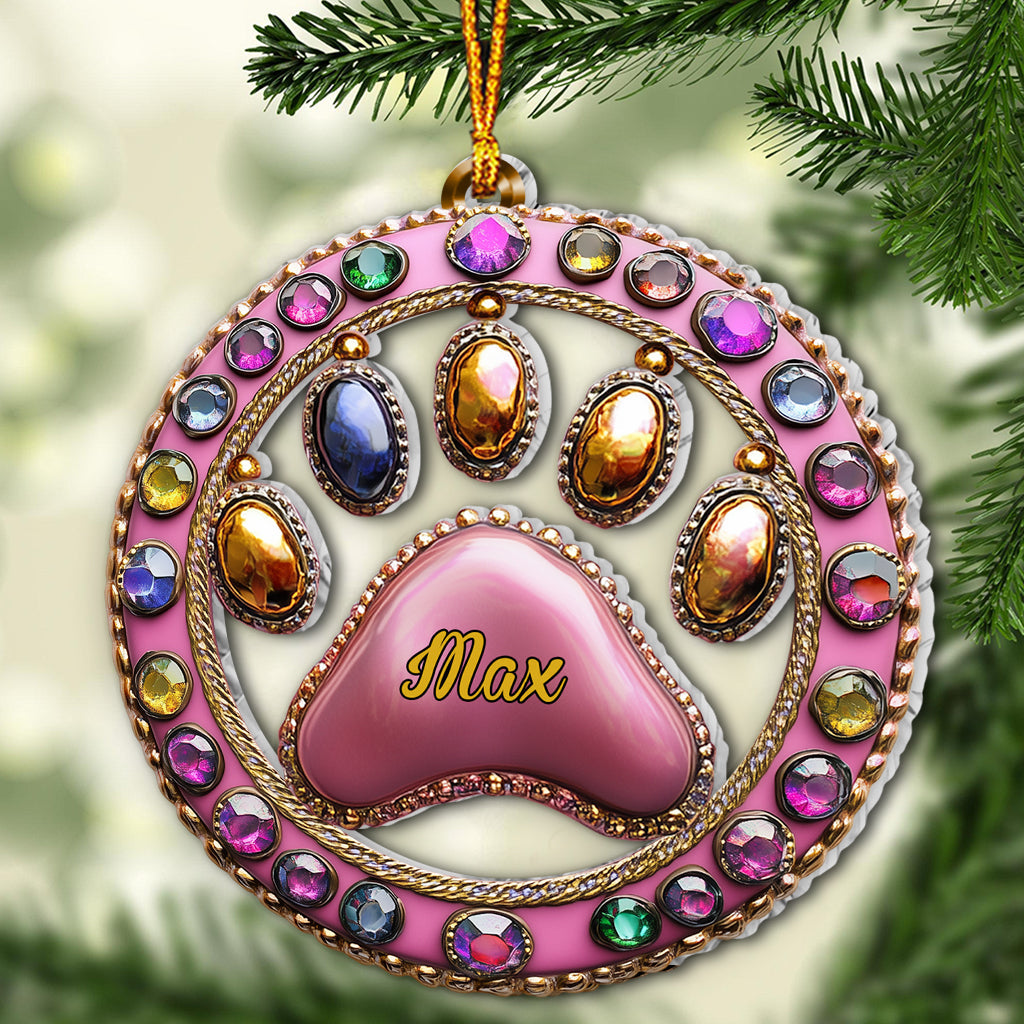 Cute Footprint - Personalized Dog Custom Shaped Ornament