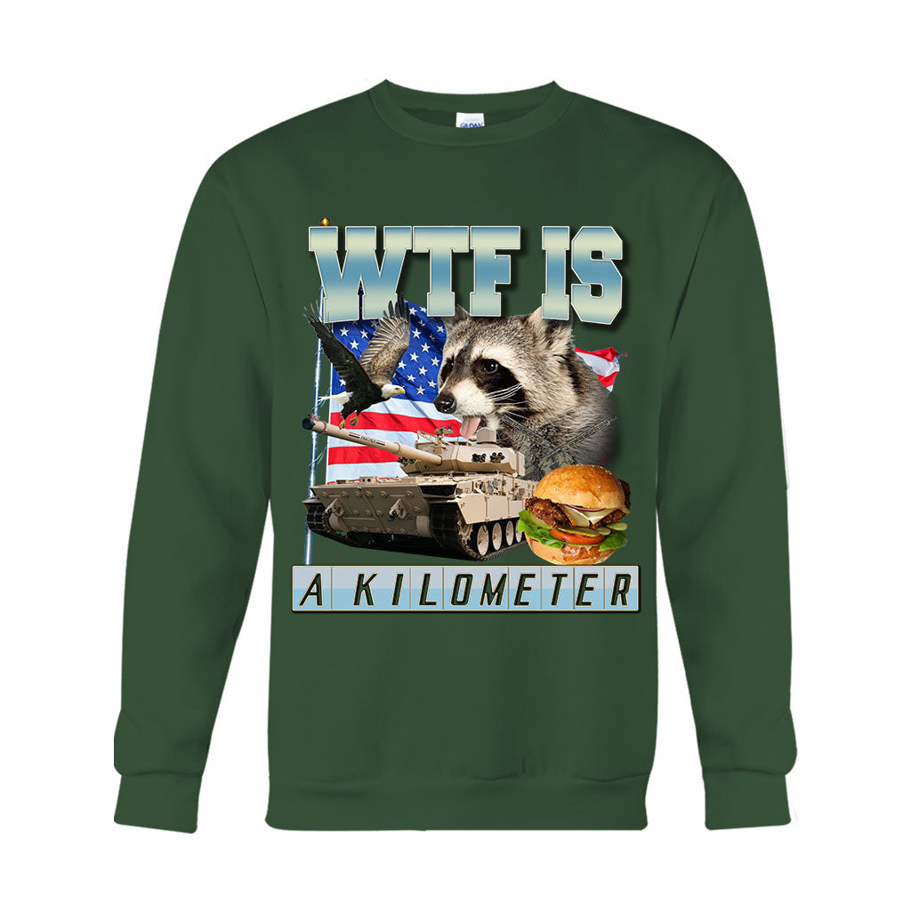 WTF Is A Kilometer - Raccoon T-shirt And Hoodie
