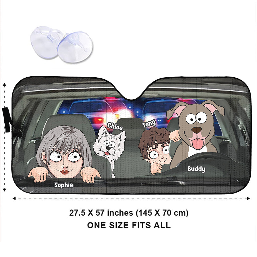 You Me And The Dogs - Personalized Dog Car Sunshade