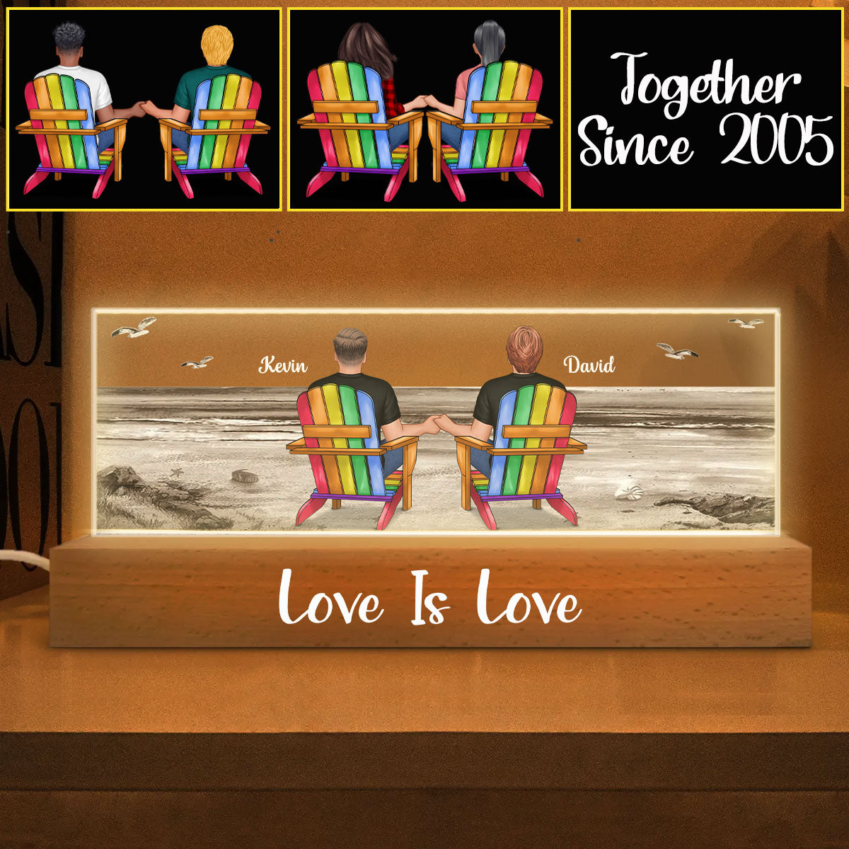 Love Is Love - Personalized LGBT Support Custom LED Night Light