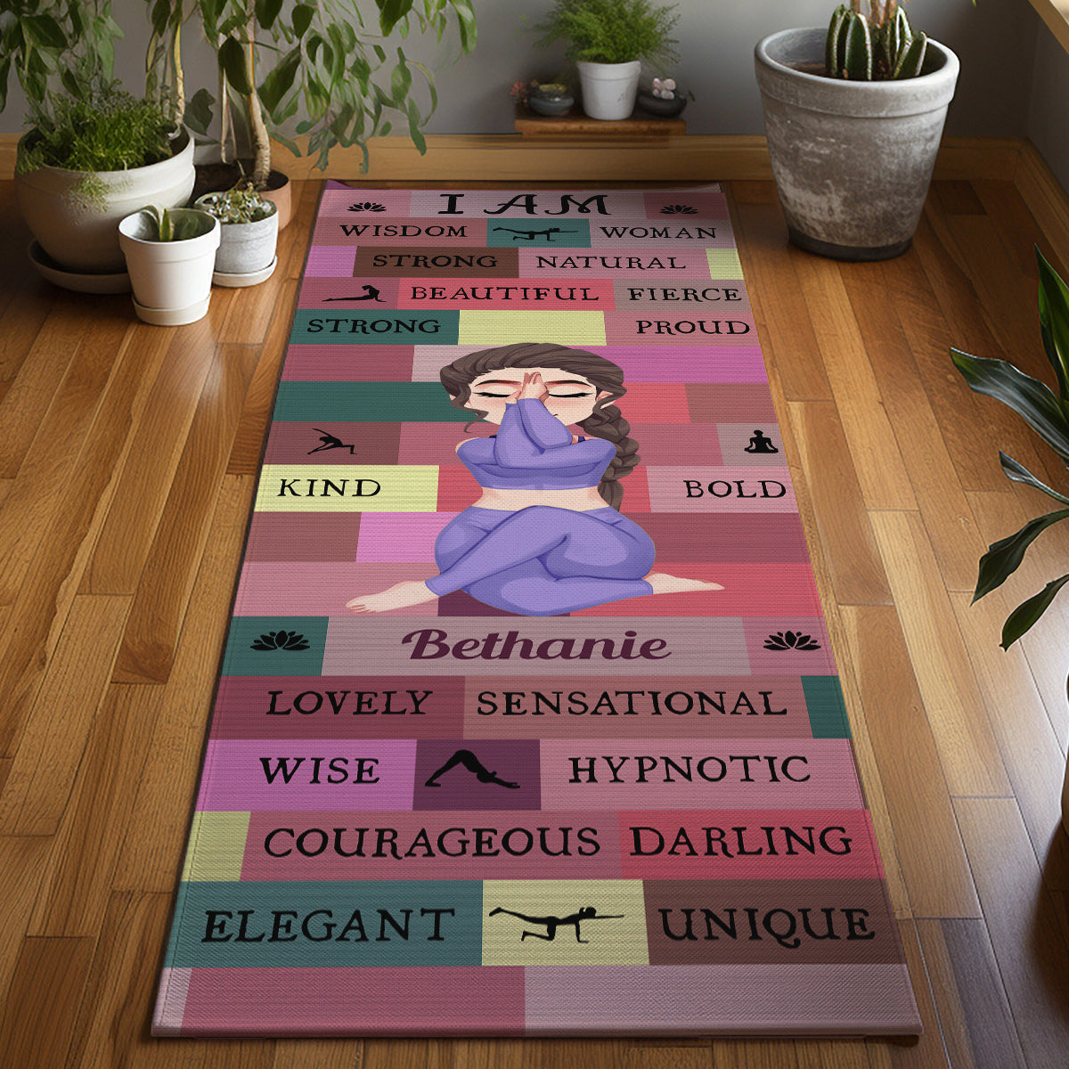 Yoga Girl I Am Bold Pink - Personalized Yoga Yoga Mat