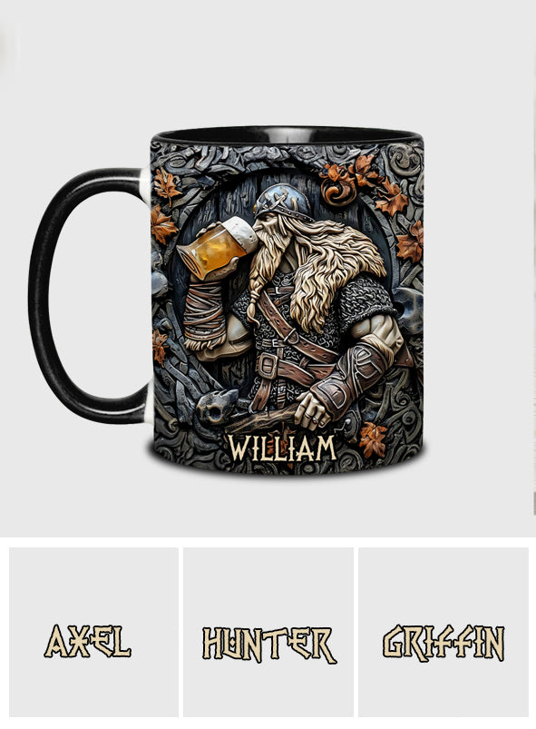 Viking Warrior Drinking Legend Raise Your Horn - Personalized Viking Accent Mug