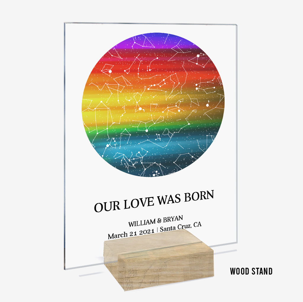 Our Love Was Born - Personalized LGBT Support Transparent Acrylic Plaque