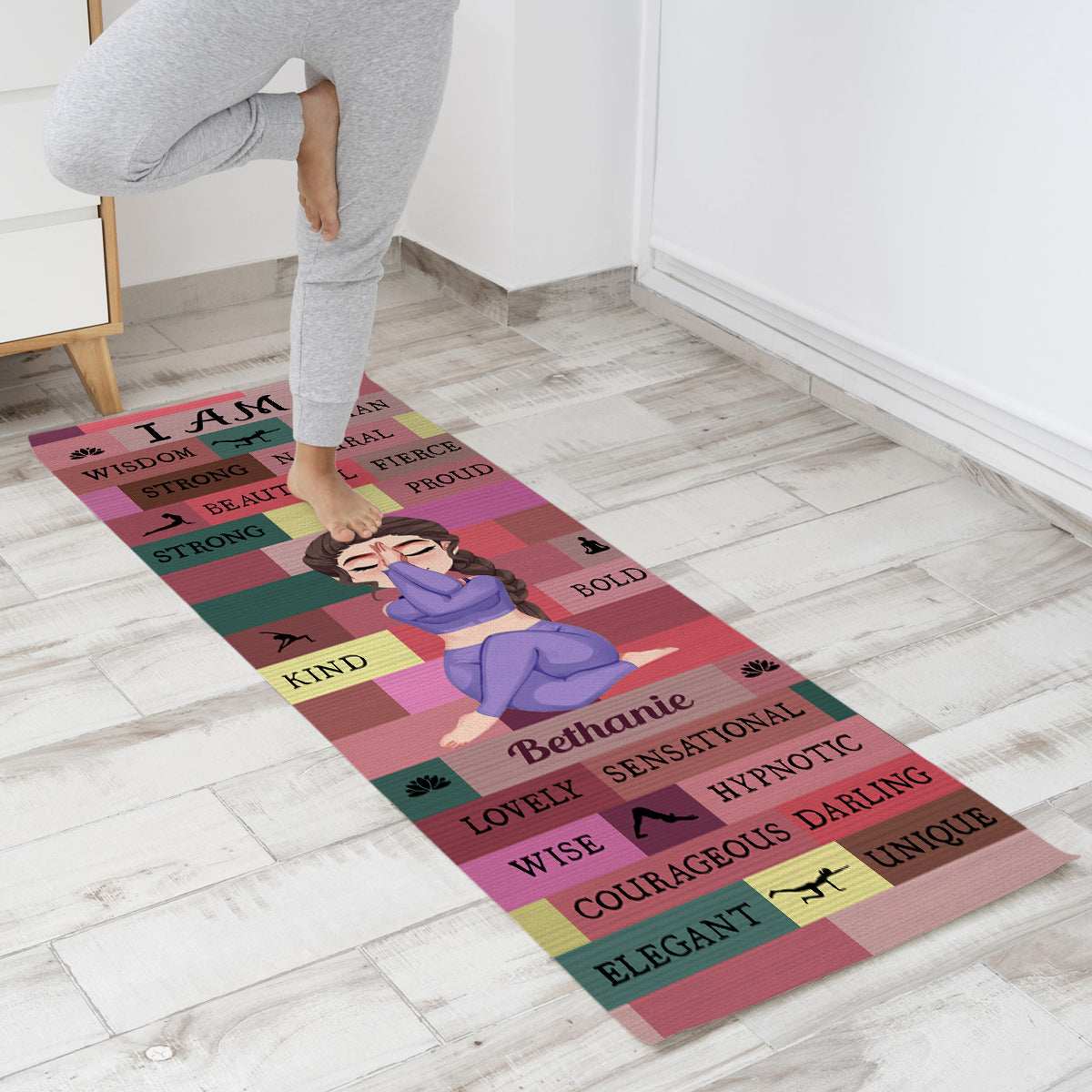 Yoga Girl I Am Bold Pink - Personalized Yoga Yoga Mat