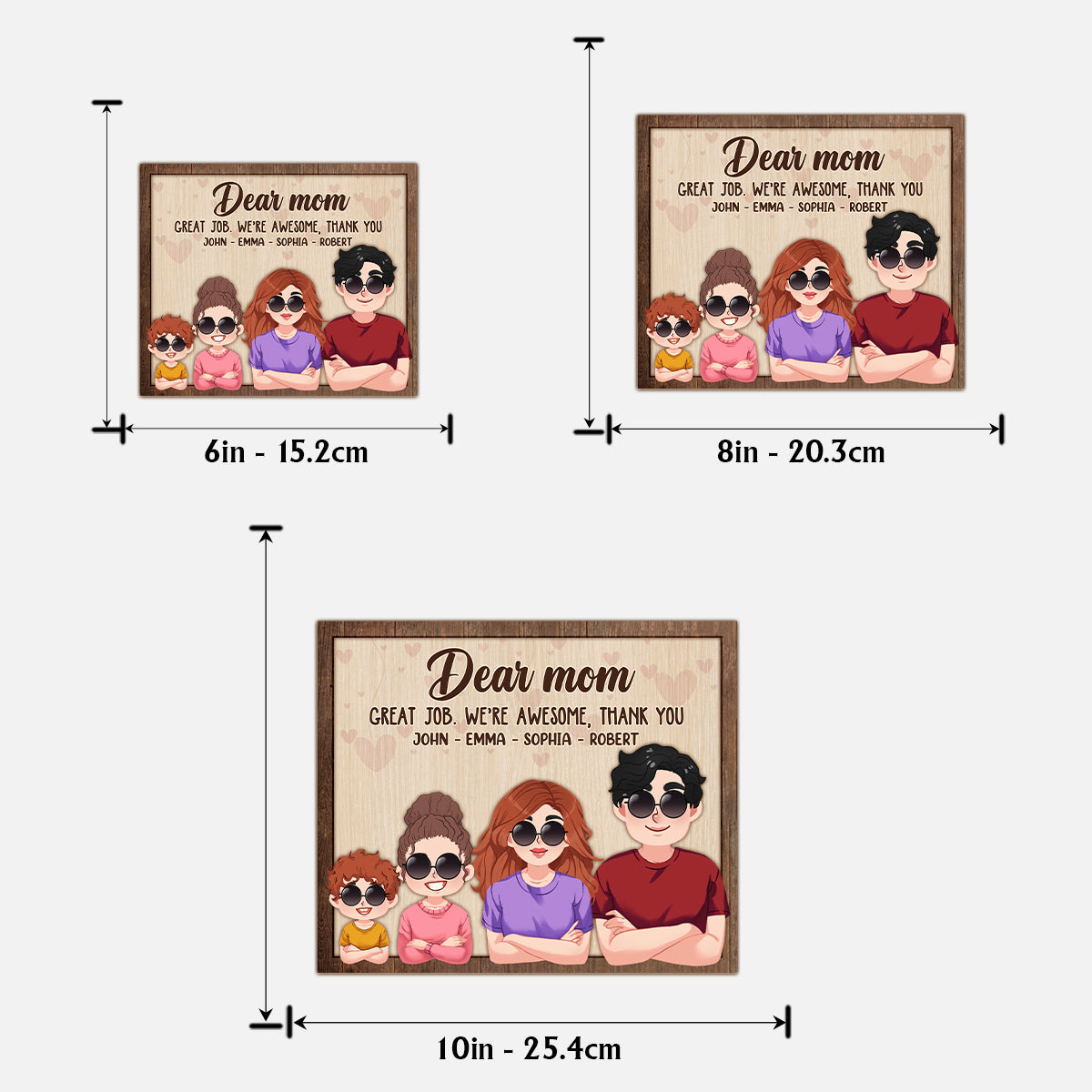 Dear Mom Dad Great Job We're Awesome Thank You - Personalized Mother 2 Layered Wood Sign / Wood Plaque