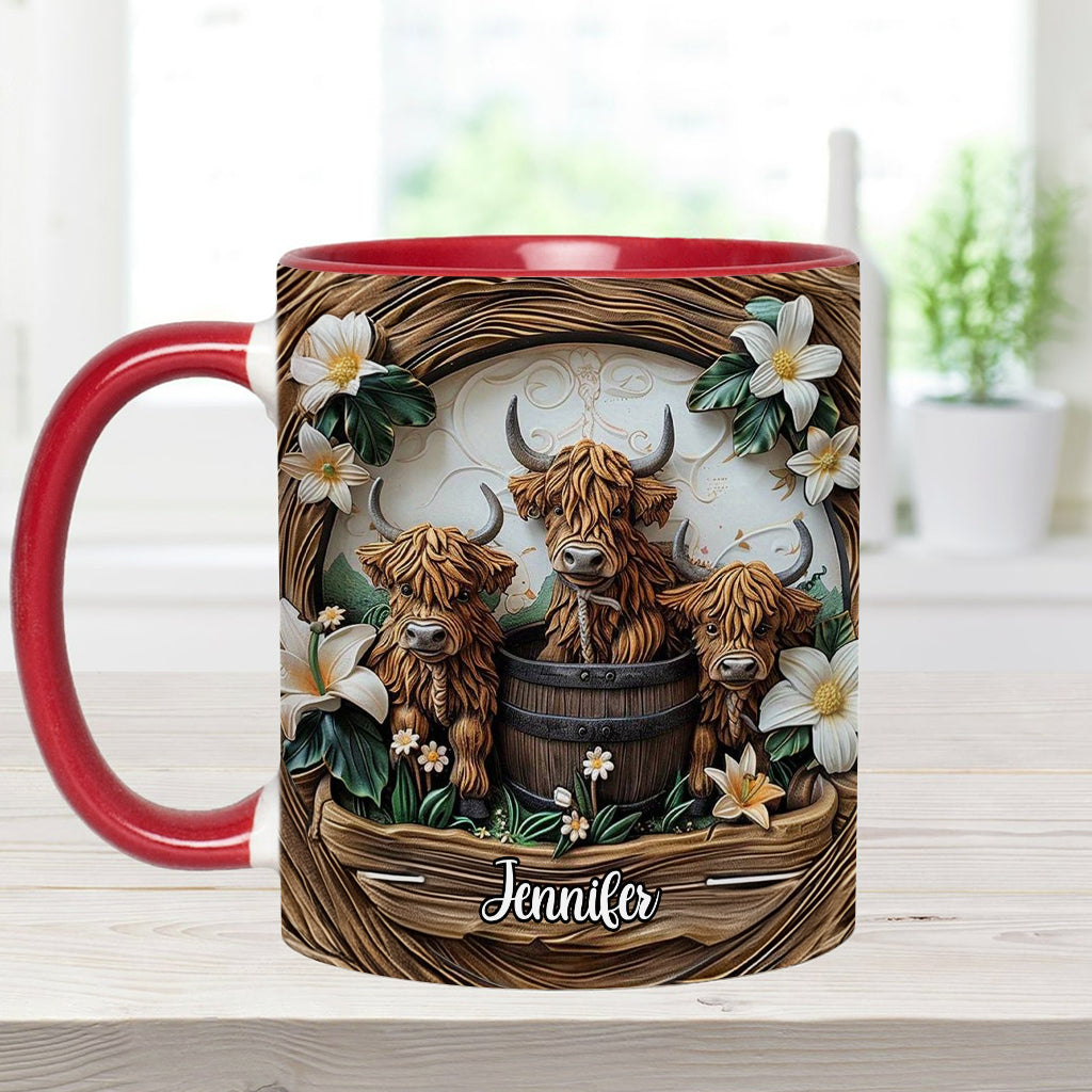 Love Highland Cows - Personalized Accent Mug