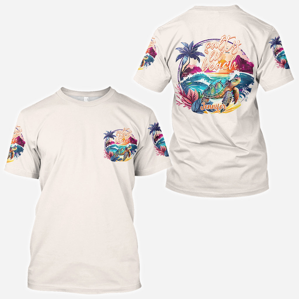 Salty Lil' Beach - Personalized Turtle All Over Shirt