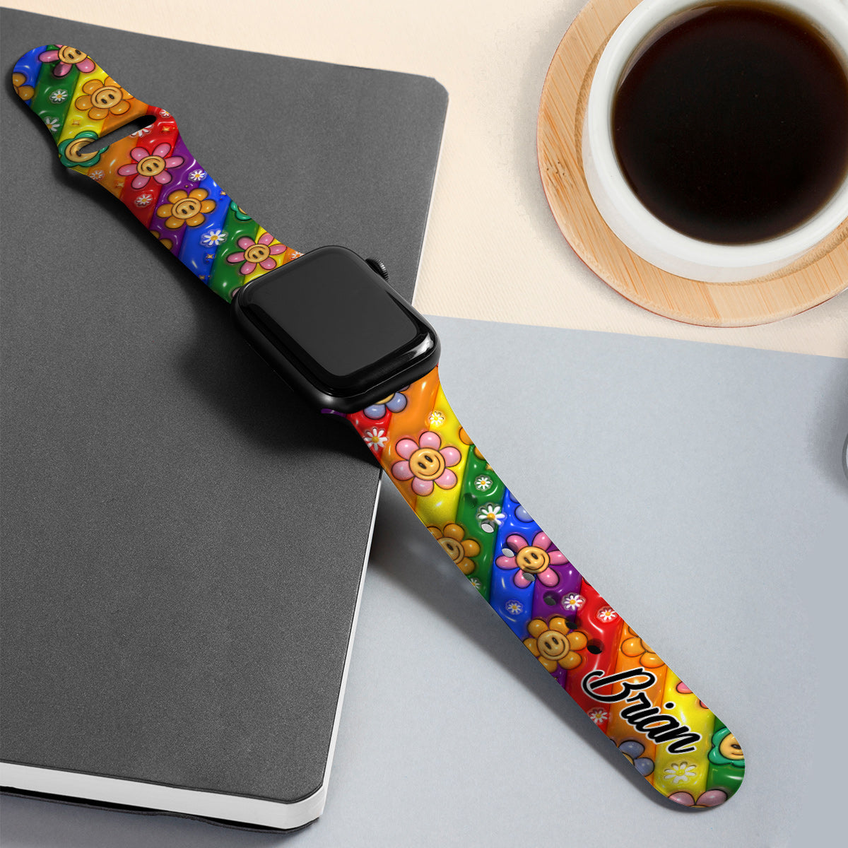 Love Is Love Pride Rainbow - Personalized LGBT Support Apple Watch Band