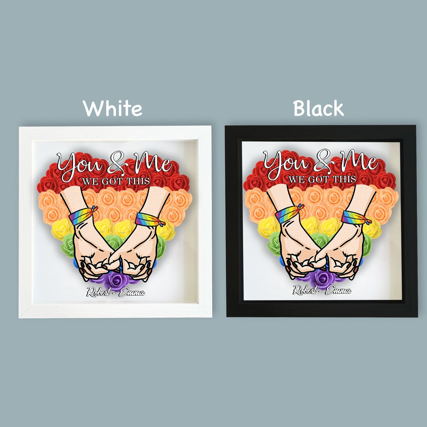 We Got This - Personalized LGBT Support Custom Shaped Flower Shadow Box