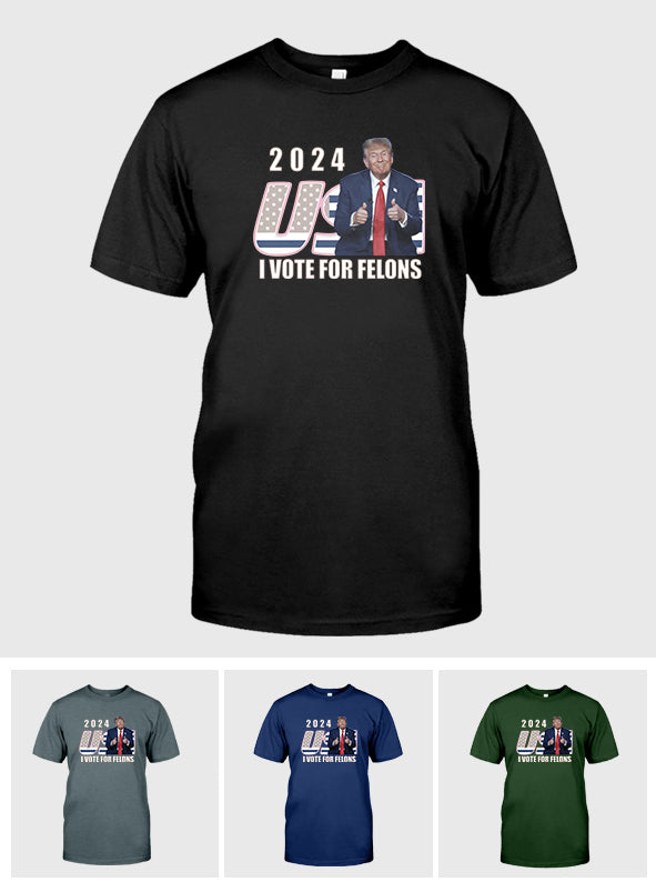 Trump 2024 I Vote For FeI0ns Shirt, President T-shirt, Election Shirts, Presidential Shirt, Independence Day Shirt |