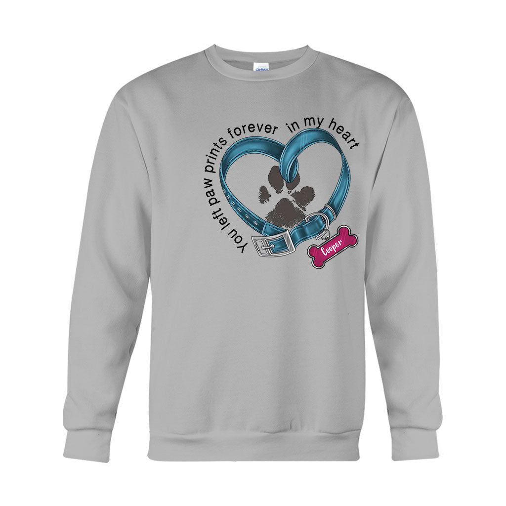 You Left Paw Prints Forever In My Heart - Personalized Dog T-shirt And Hoodie