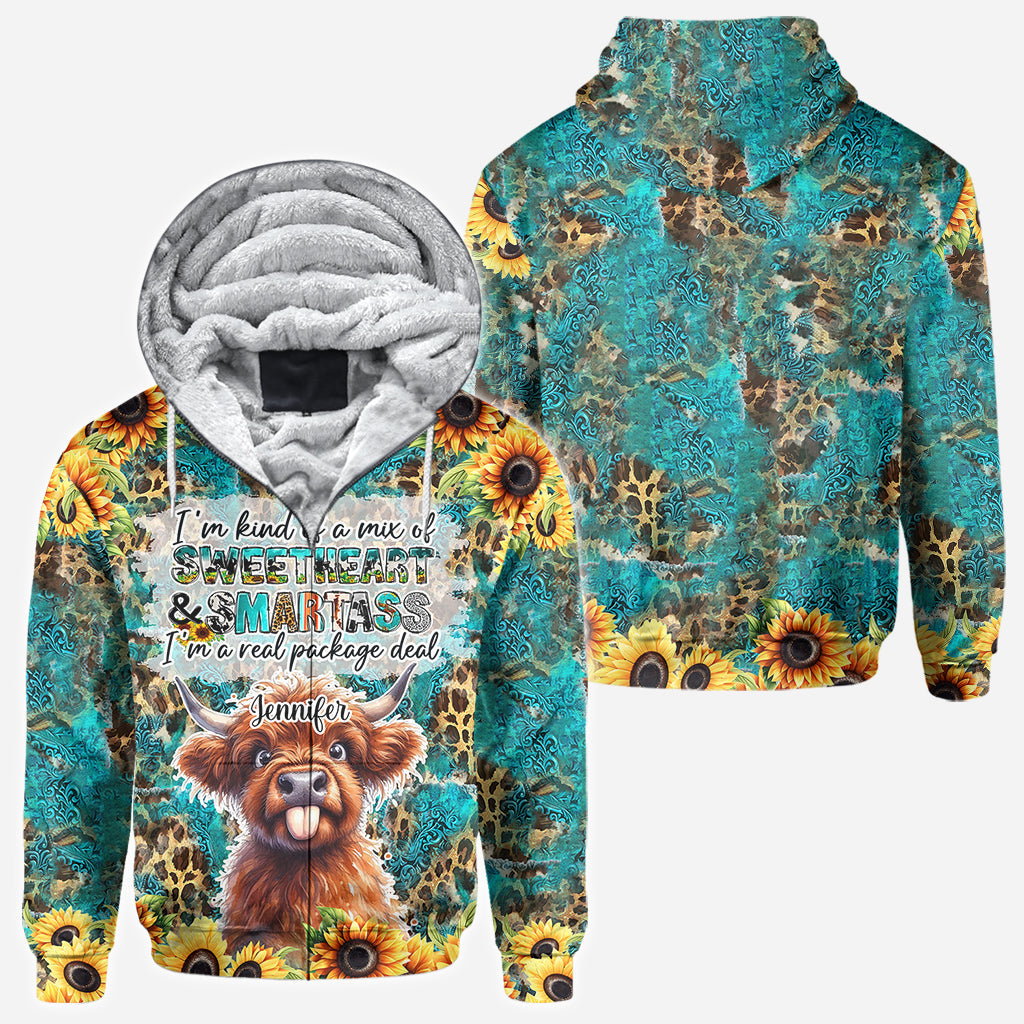 Sassy Highland Cow - Personalized All Over Shirt