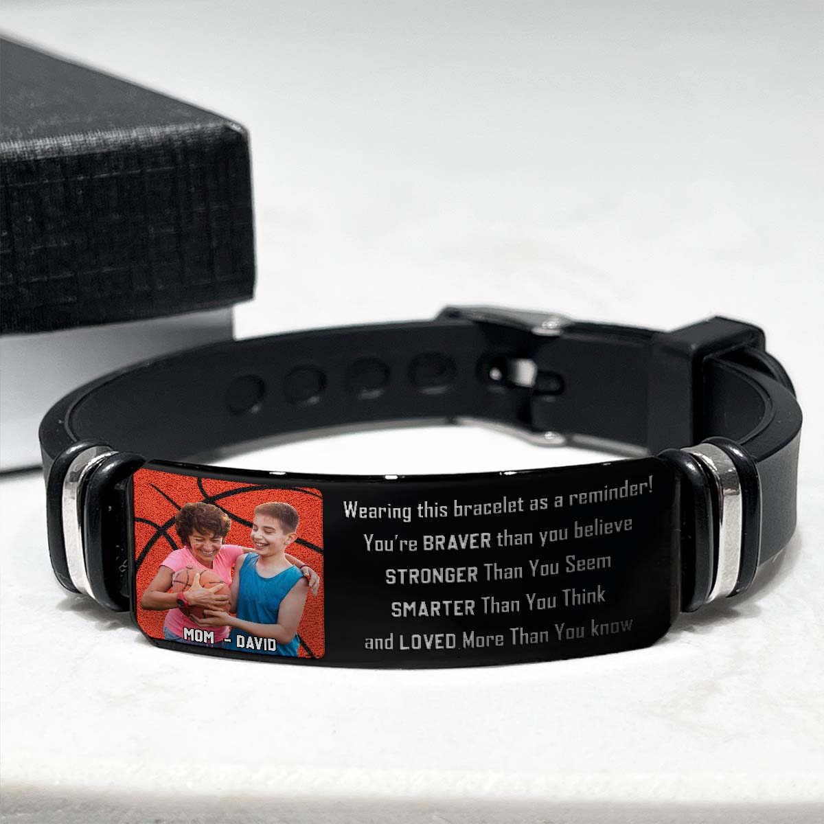 You're Braver Than You Believe - Personalized Basketball Engraved Bracelet