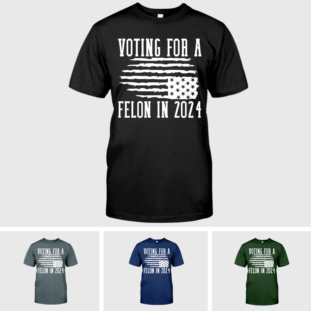 Voting For Felon Trump 2024 Shirt, Nation In Distress Flag Shirt, Vote Trump Shirt, Free Trump Shirt, Trump Support Gifft
